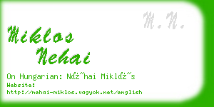 miklos nehai business card